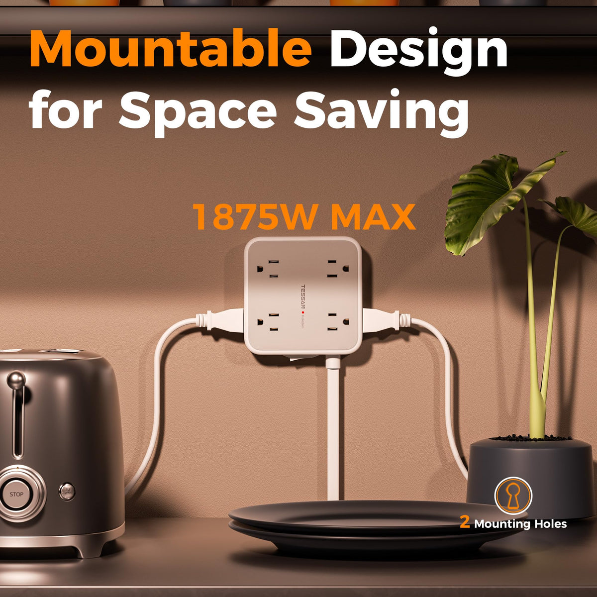 TESSAN on a desk charging laptop and phones in a tidy lifestyle workspace