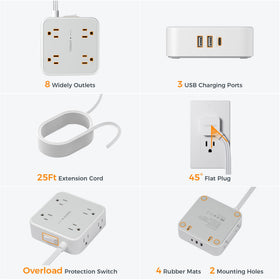 TESSAN in a desk lifestyle setup providing organized power for multiple devices