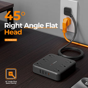 TESSAN mountable power strip with two holes for secure setup.