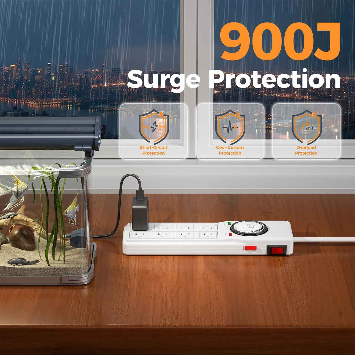 TESSAN mountable power strip fits on walls or furniture
