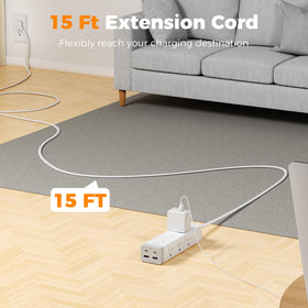 TESSAN mounted under desk to organize cables and free desktop space