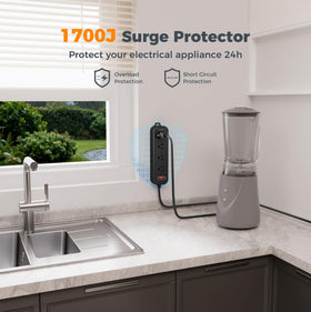 TESSAN surge protector 1700J protecting electronics from surges outdoors
