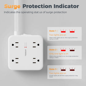 TESSAN outlet layout with multiple plugs demonstrating simultaneous device use