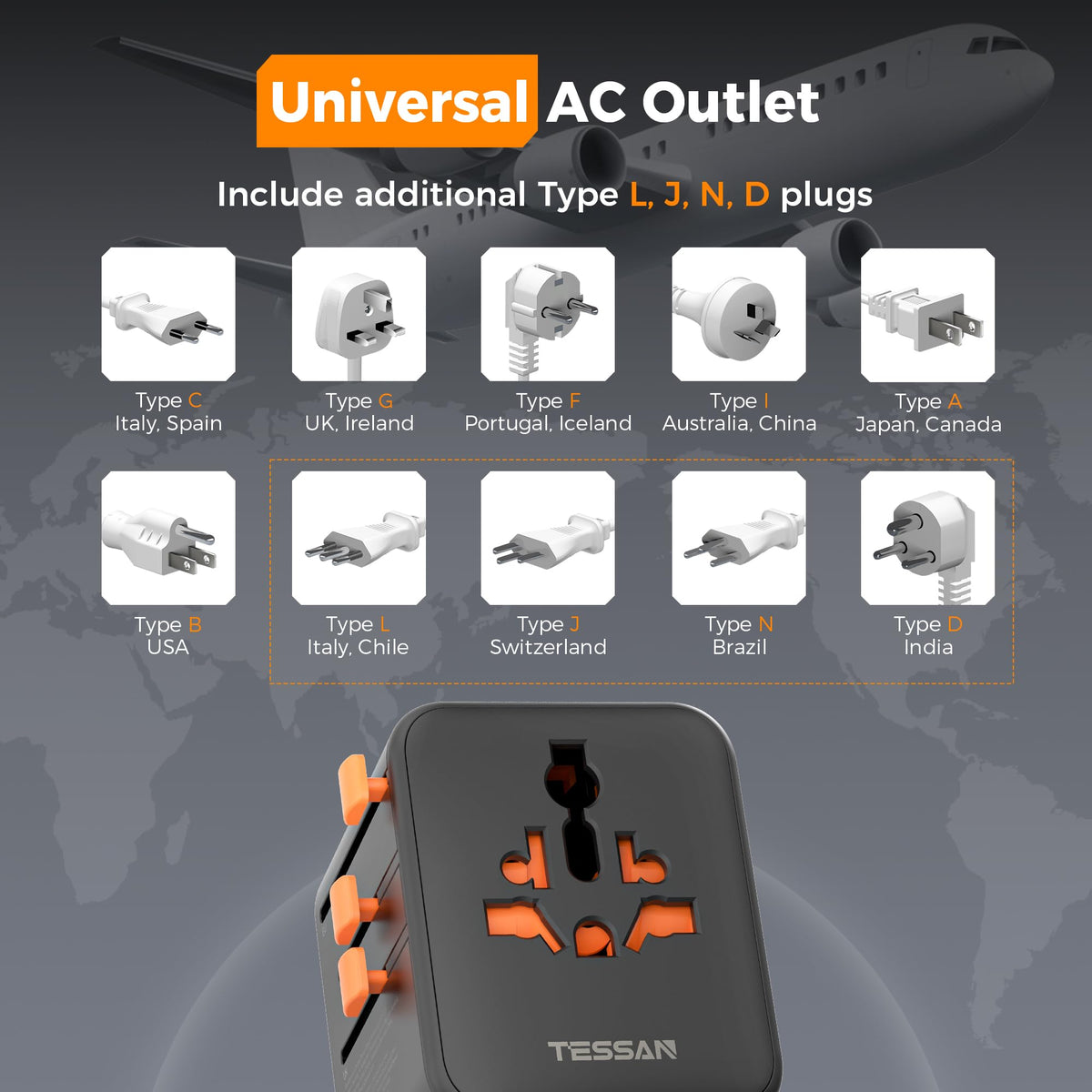 TESSAN packed in travel bag highlighting portability and organized storage