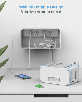 TESSAN Power Strip USB ports ready for quick desk charging.