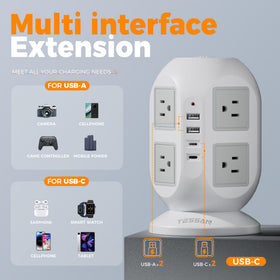 TESSAN illuminated power switch with surge protection for safe shutdown