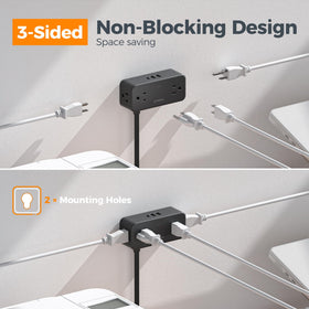 TESSAN rubber feet keep the unit stable on desks.