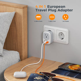 TESSAN side view showing grounded AC outlet and neat port layout for convenience