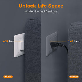 TESSAN side view showing widely spaced outlets preventing adapter blocking
