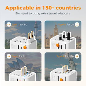 TESSAN side showing 2-prong AC outlet ideal for US and Japan sockets benefit travel-ready
