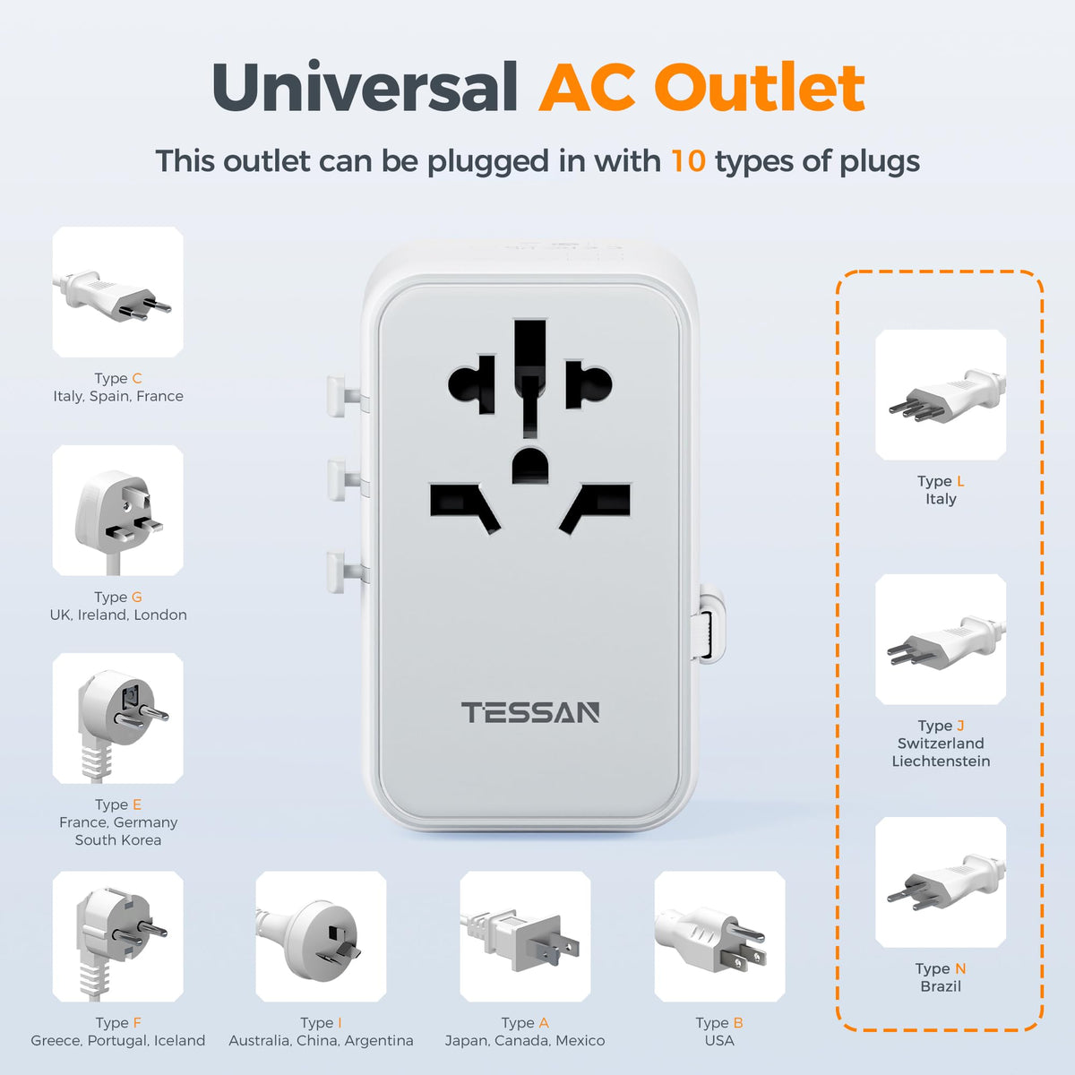 TESSAN next to a credit card to show compact size and lightweight packing benefit