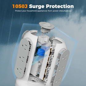 TESSAN tower next to smartphone to show compact size and easy portability