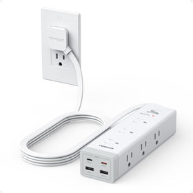 TESSAN surge protector with 9 outlets for versatile home and office charging.