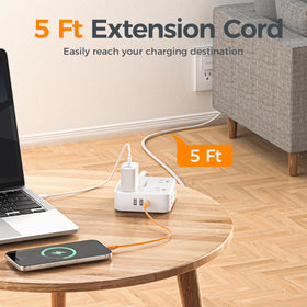 TESSAN mountable power strip with holes for secure installation