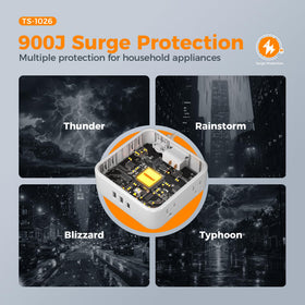 TESSAN surge protector USB A ports power phones and headphones.