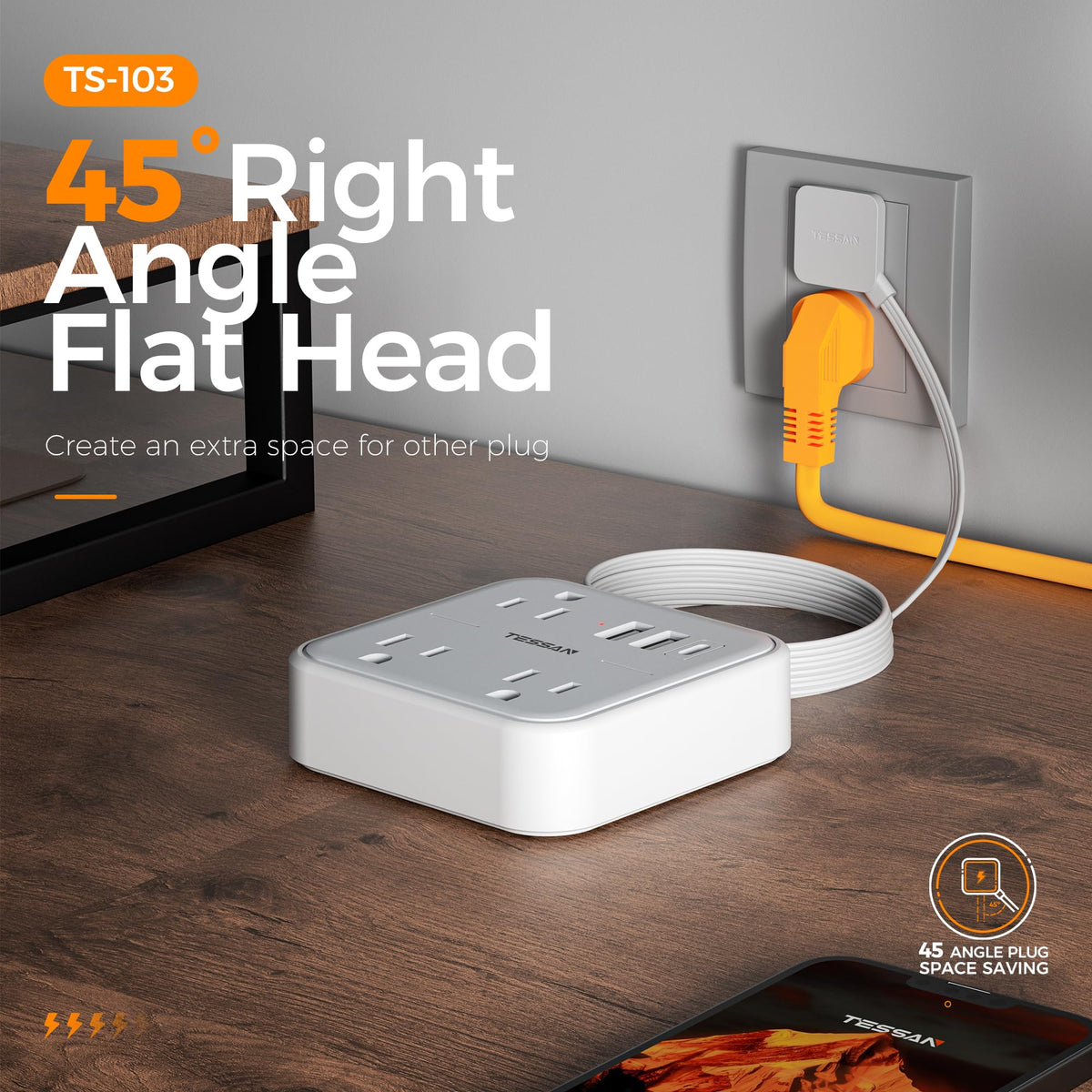 TESSAN surge protector guarding electronics against overload and short circuits