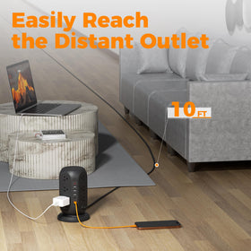 TESSAN top view showing outlet layout to prevent bulky plug blocking benefit