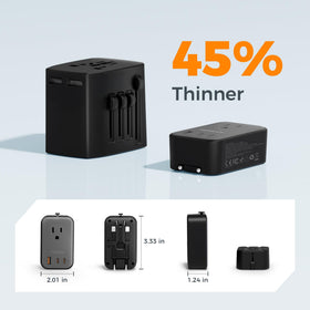 TESSAN Travel Adapter 009 USB-A port powers devices quickly.