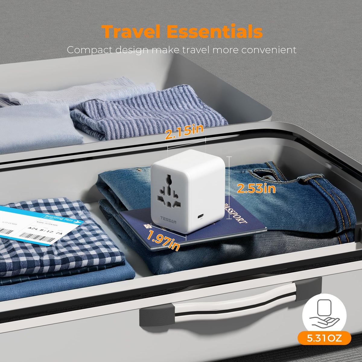 Compact dimensions and light weight ideal for carry-ons and day bags.