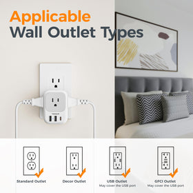 TESSAN travel-friendly charger slips into bags for on-the-go power.