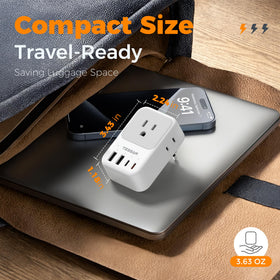 TESSAN travel adapter compact for cruise ships and apartments.