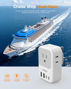 TESSAN cruise-friendly adapter without surge protection