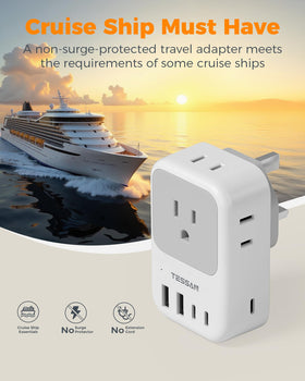 TESSAN Type G travel adapter 2-pack ready for shared travel setups