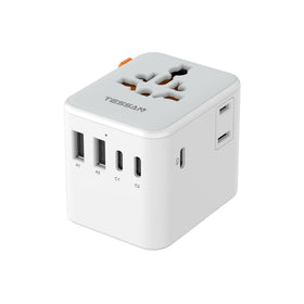 TESSAN front view showing universal AC outlet and multiple ports for versatile charging