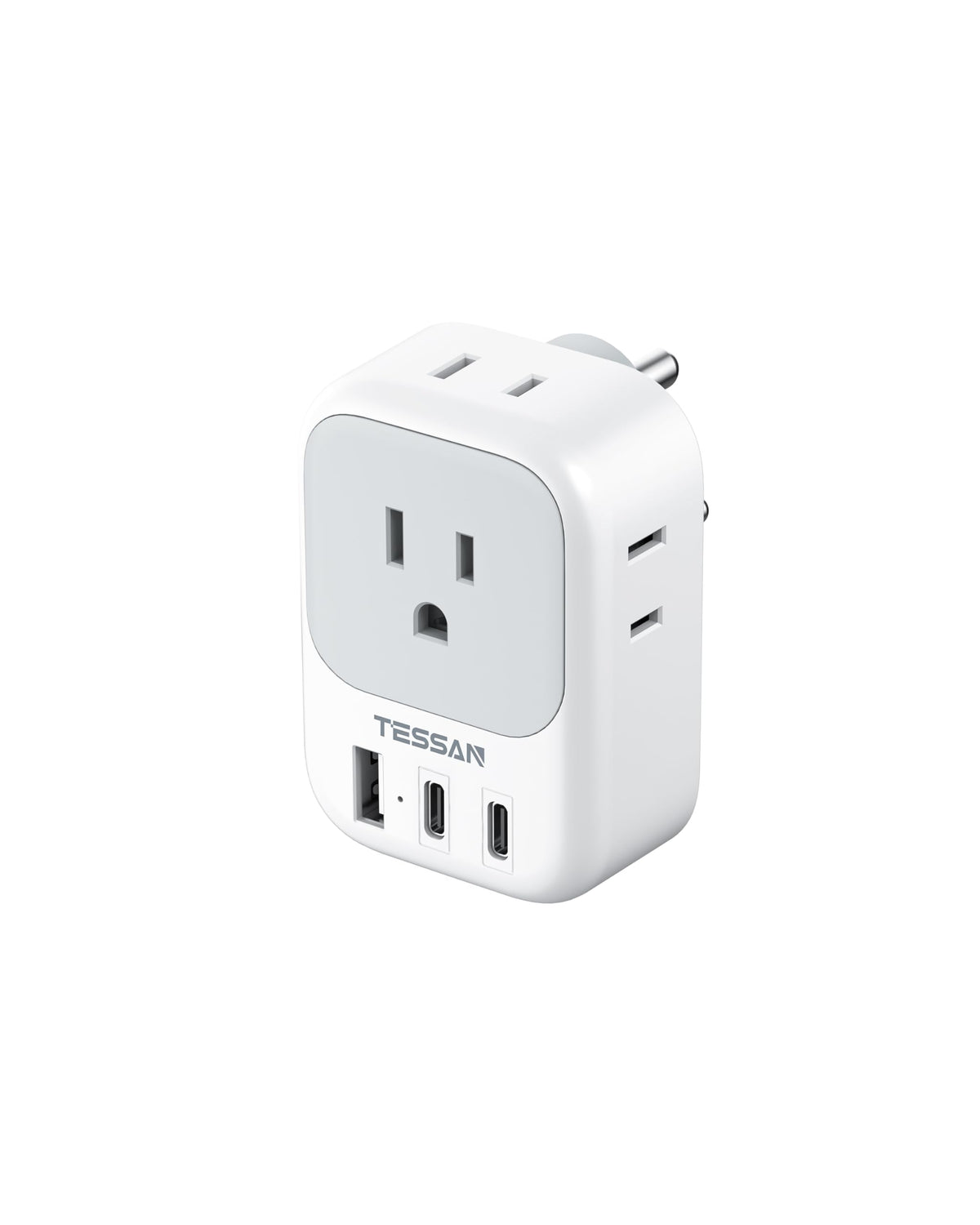 TESSAN US to India plug adapter with 4 outlets ideal for hotel charging