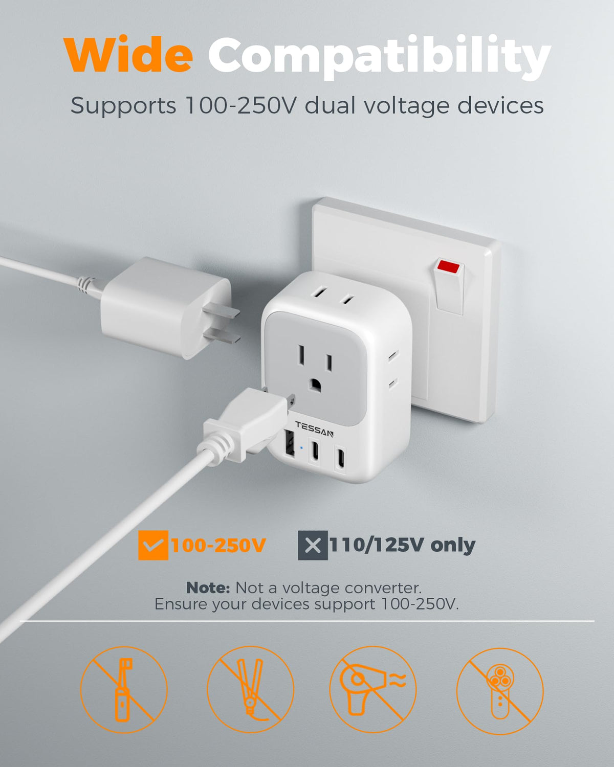 TESSAN adapter highlighting USB-A port for legacy devices