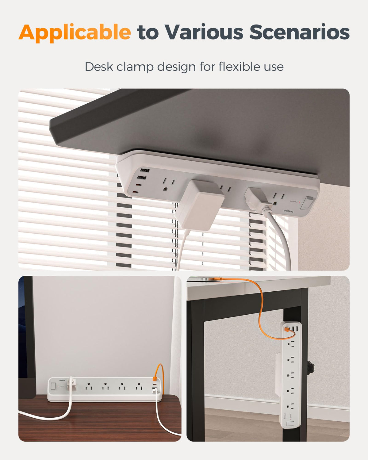 TESSAN USB-A ports provide reliable charging for multiple devices.