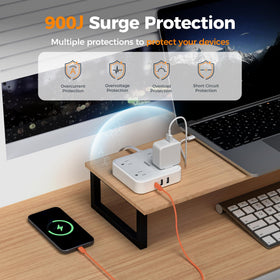 TESSAN USB-C and USB-A ports for multi-device charging