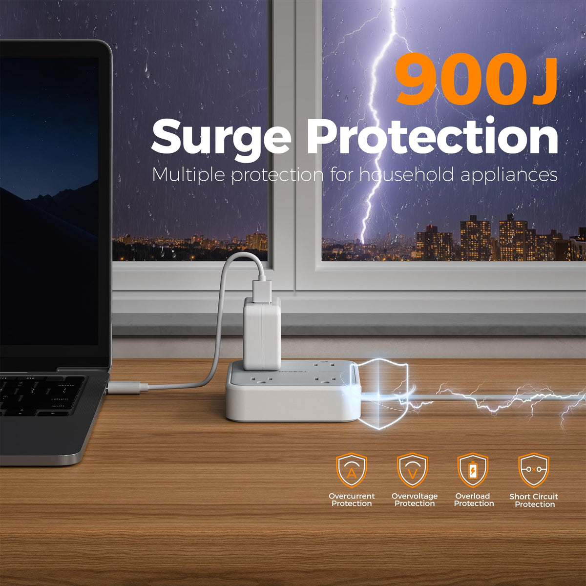 TESSAN USB-C port delivers up to 15W for quick device charging.