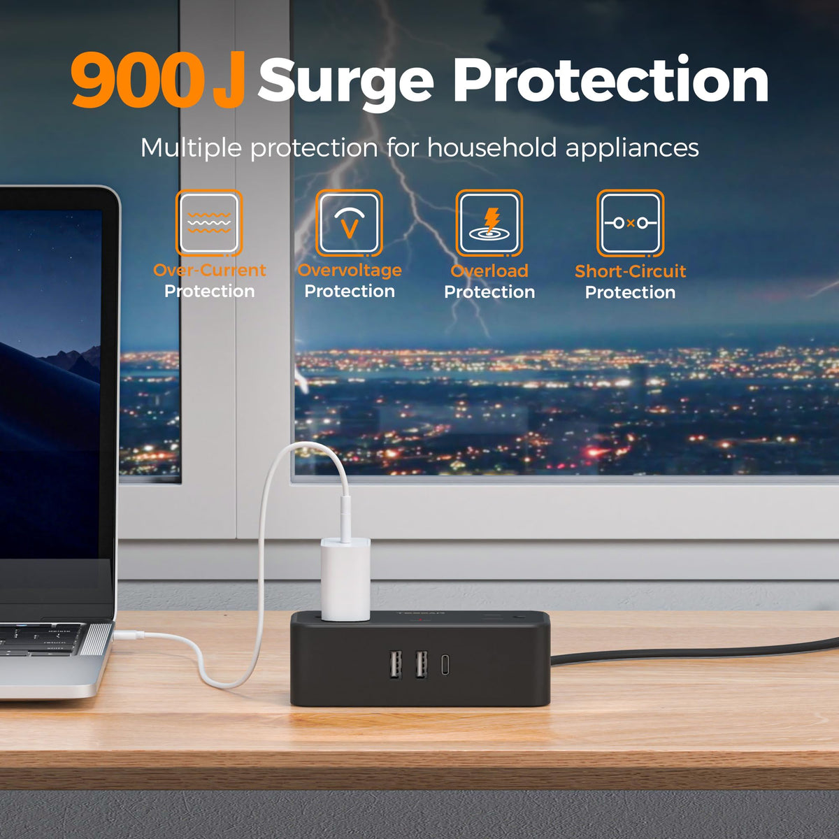 TESSAN USB-C port delivers fast charging up to 3A.