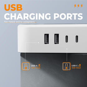 TESSAN USB-C and USB-A ports closeup for fast device charging convenience