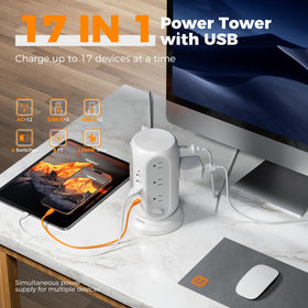 TESSAN USB ports closeup showing USB-C and USB-A for fast charging