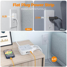 TESSAN USB port closeup highlighting two USB‑C and two USB‑A ports for faster charging