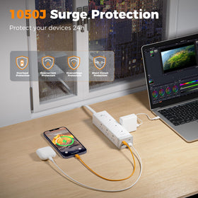 TESSAN closeup of USB ports including USB‑C PD 20W for fast charging