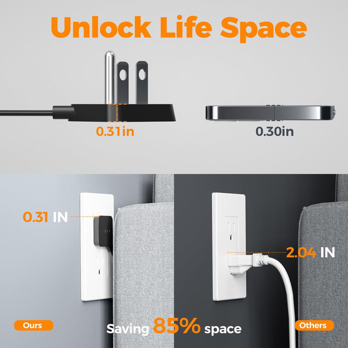TESSAN mountable design with two wall-mount holes for flexible installation