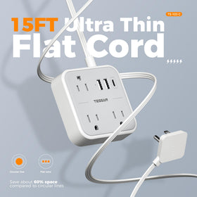 TESSAN widely spaced outlets to fit bulky adapters without crowding