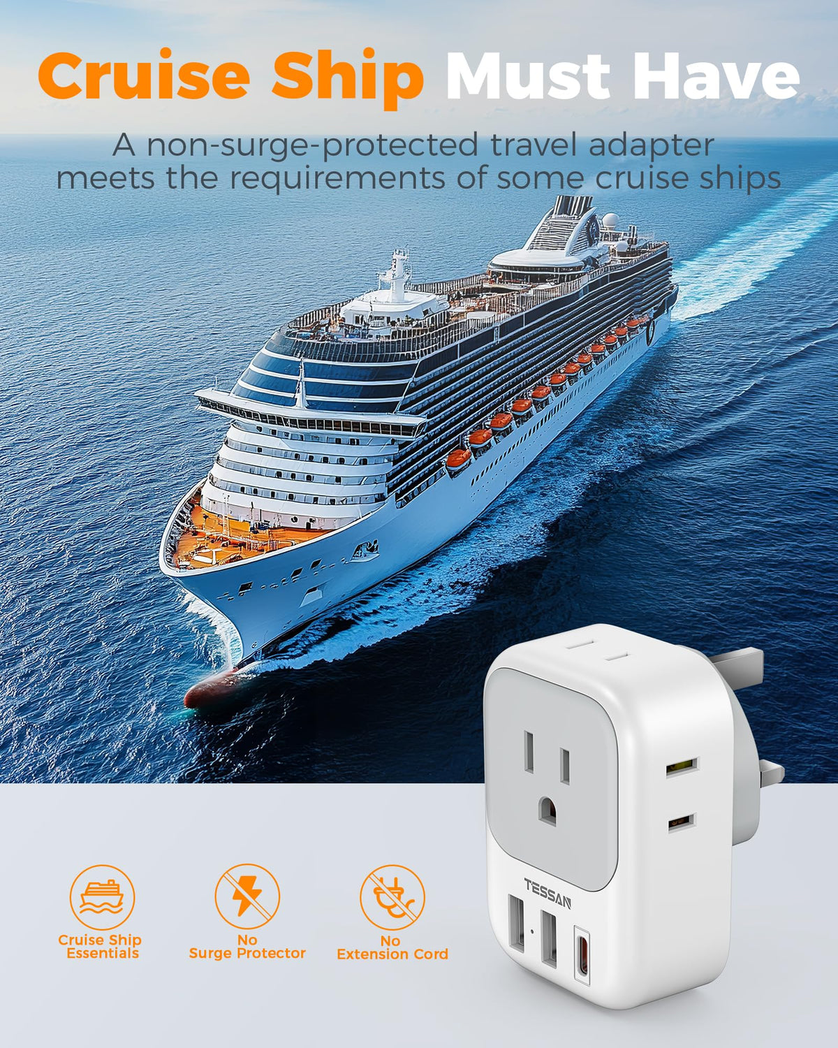 TESSAN wide voltage compatibility note for 100-250V devices