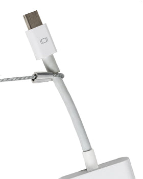 TetherTies anti-theft lock system securing tools in a busy workspace.