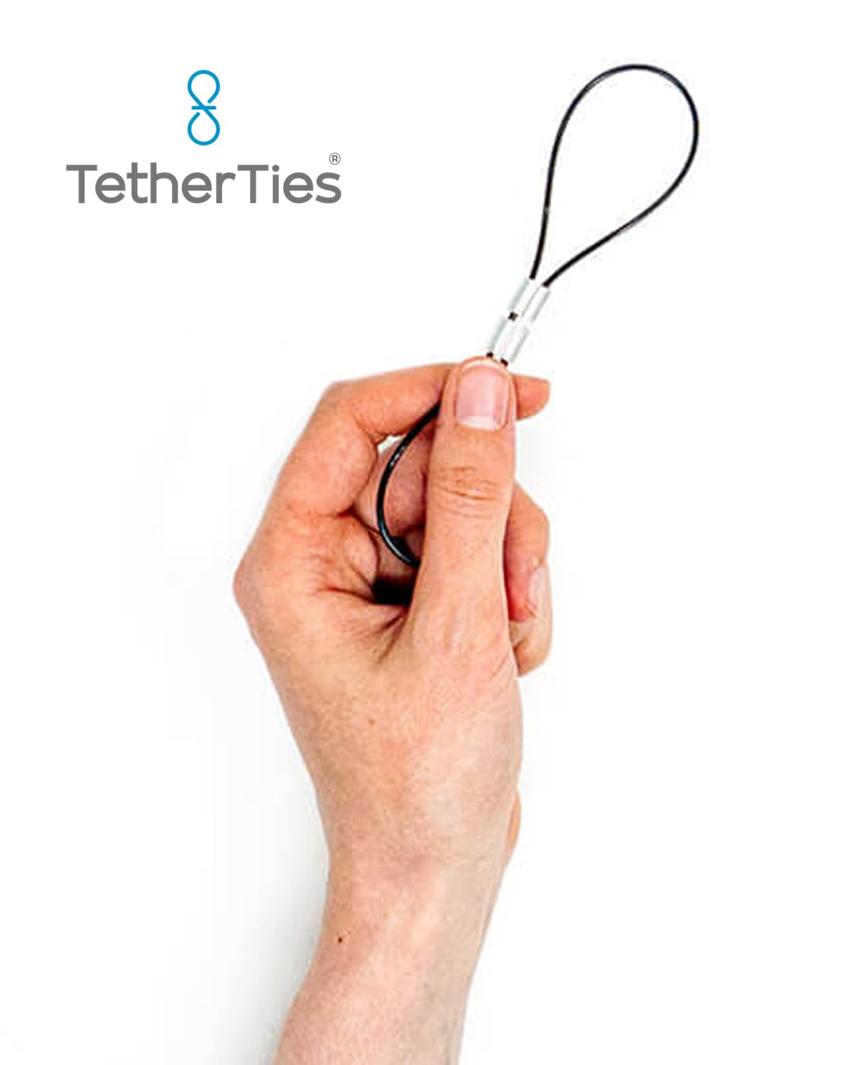 TetherTies compact minimal security blends with workspaces while protecting items.
