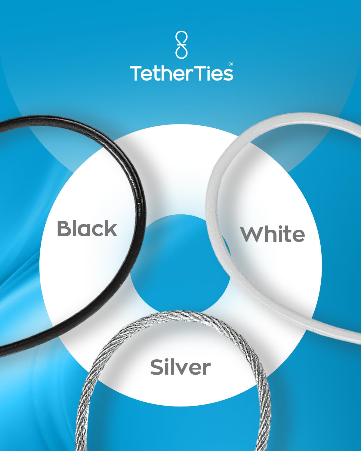TetherTies easy-crimp installation saves setup time for desks and workshops.