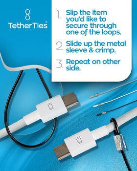 TetherTies American-made stainless steel cable delivers durable security in shared spaces.