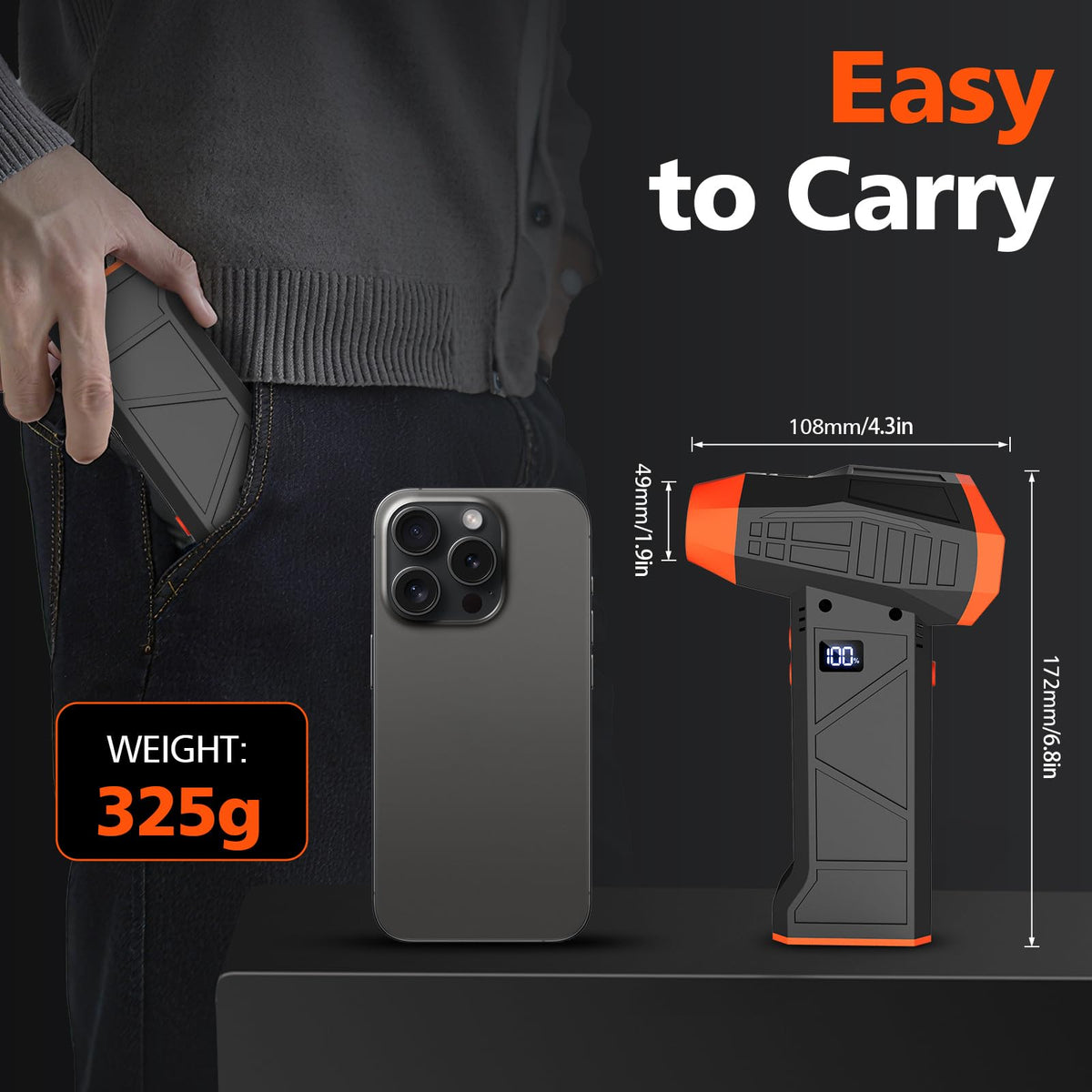 Tetsaooy 15-in-1 air duster operates quietly for late-night cleaning.