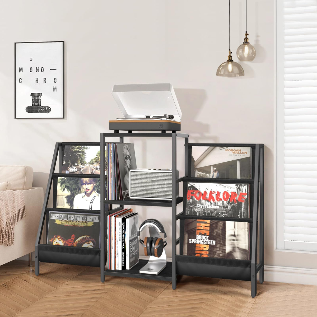 Tewinko AV rack serves as a stylish stereo cabinet for media gear