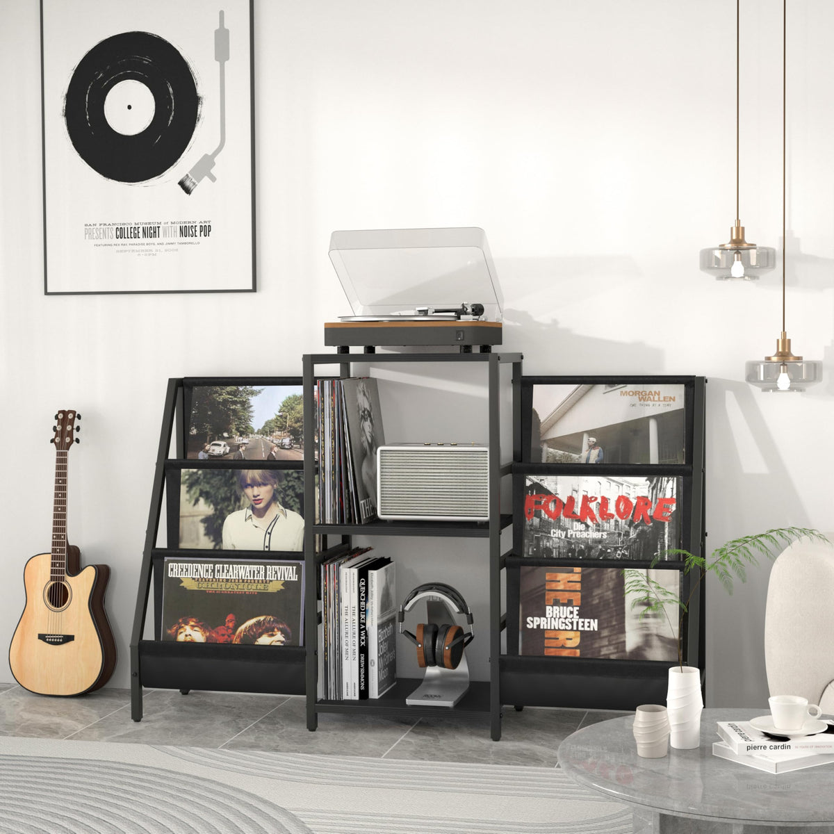 Tewinko magazine rack and display shelf helps keep decor organized