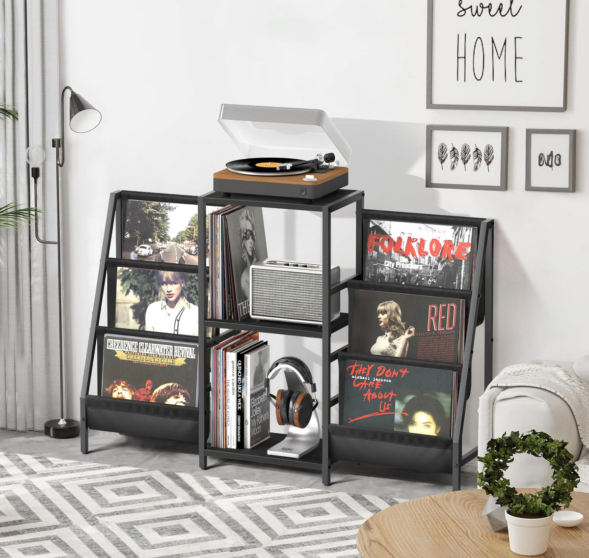 Tewinko multifunctional record holder supports magazines and more