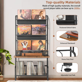 Tewinko sturdy metal frame with wood top supporting gear.